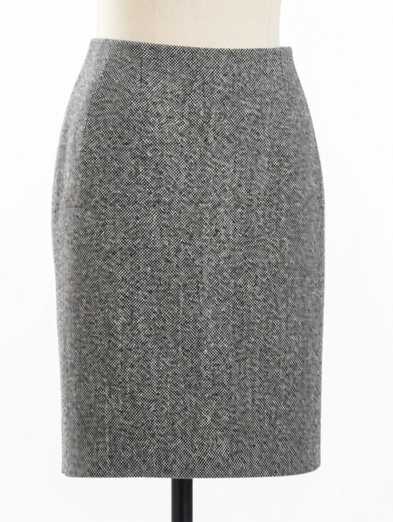 Vintage Dresses & Skirts - Vintage Alberto Makali Wool Tweed Pencil Skirt Black White Basketweave | SIZE 10